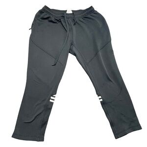 Adidas men’s 3 stripe knit training pants black sz large